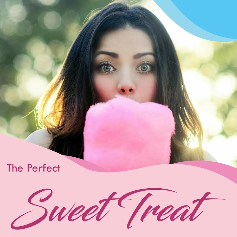 Cotton Candy Floss Sugar Package of ct-(Pink Vanilla  Blue Raspberry & G)-8.5oz Each Flavor W/ 50 Paper Cones