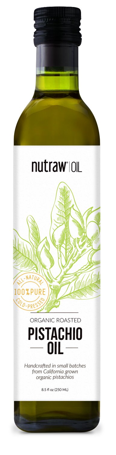 Nutrawbar Organic Pistachio Oil, Cold Pressed, 8.5oz (250g), Light Green