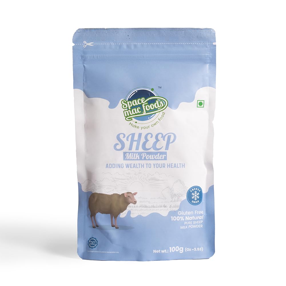 Spacemac Foods Freeze Dried sheep milk Powder, Pasture Grazed, Whole A-Grade Non GMO Shelf Stable Milk Powder, 100gm