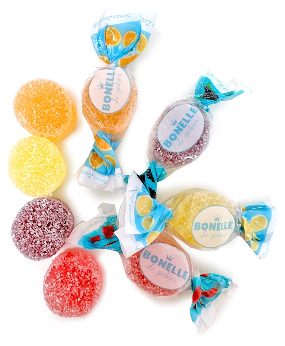 SweetGourmet Sugar-Free Italian Assorted Fruit Jellies, 3 Pounds - Individually Wrapped, Delicious Low-Calorie Treats