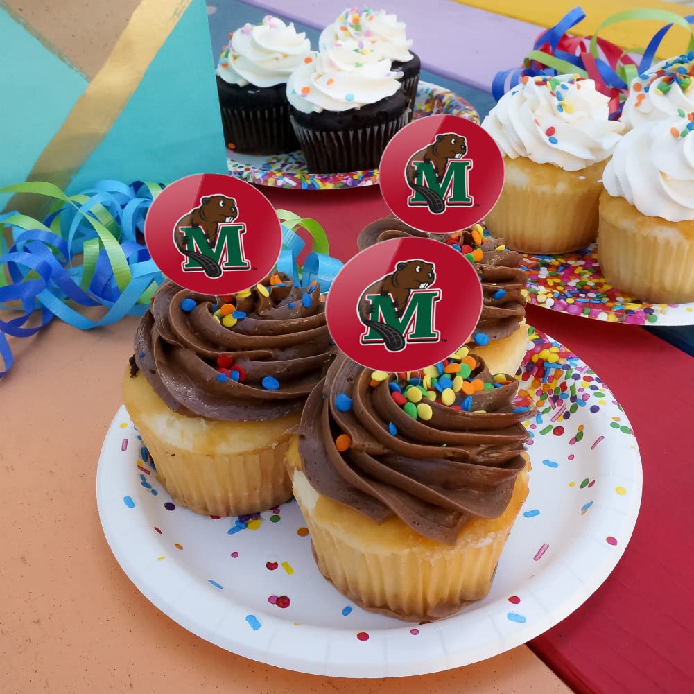Minot State University Primary Logo Cupcake Picks Toppers Decoration Set Of 6