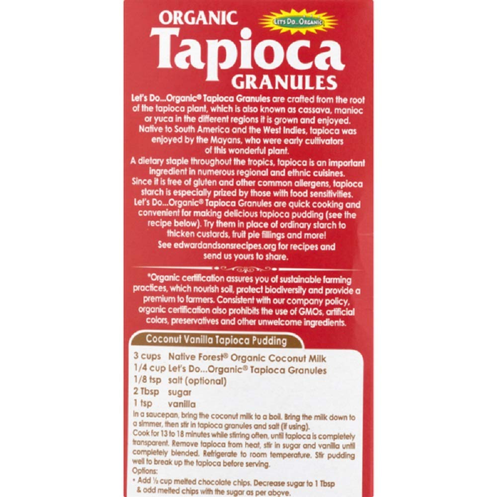 Lets Do Organic Tapioca Granules - Instant Tapioca, Tapioca Flour for Baking, Tapioca Starch Flour, Organic Tapioca Pudding Mix