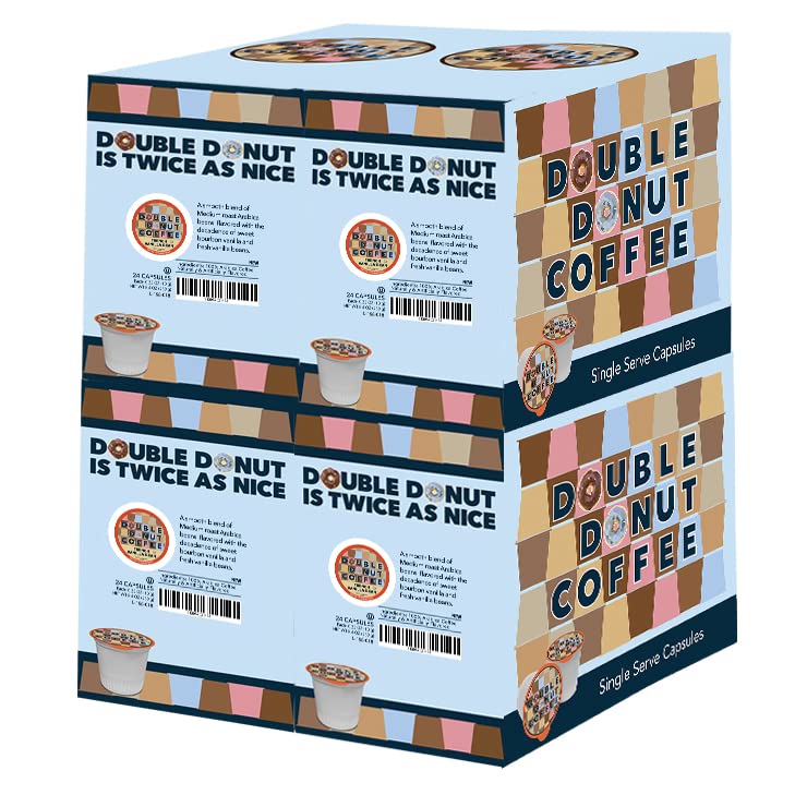 Double Donut Coffee Coffee Pods, Vanilla Bean, Medium Roast, 96 Count Value Pack for Keurig K Cups
