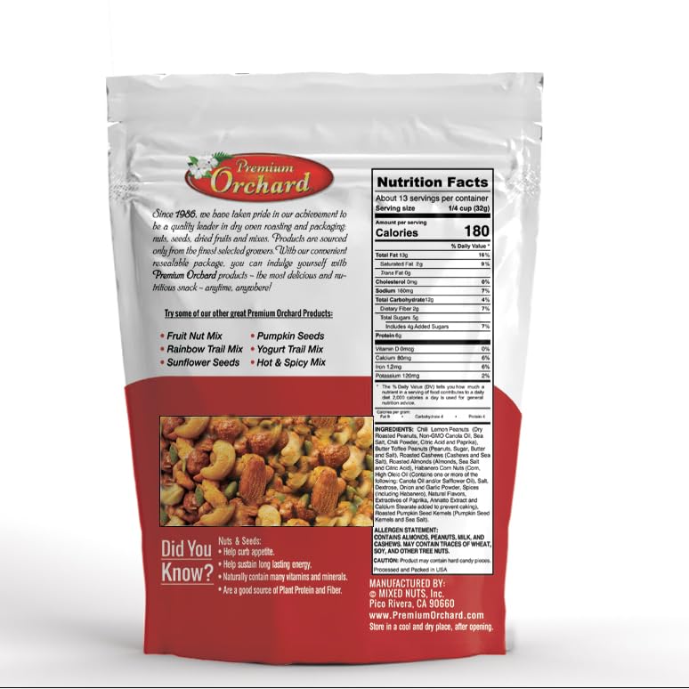 Mixed Nuts Sweet & Spicy Nut Mix - Salted Cashews Butter Toffee Peanuts Habanero Corn Nuts Chili Lemon Peanuts Almonds Dry Roast