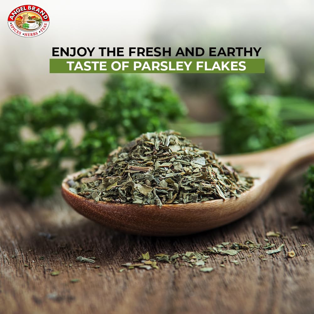 Angel Brand Parsley Flakes 2 Oz Bottle - Premium Dried Parsley Seasoning For Cooking, Garnishing, And Flavoring - Fresh Taste An