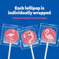 Flamingo Lollipops - 2 Pound Bulk Pack (110 Count) - Icing Tattoo Strawberry Hard Candy - Individually Wrapped