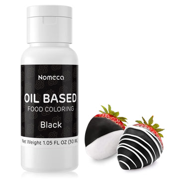Oil Based Food Coloring For Chocolate - Nomeca 30 Milliliters Upgraded Black Oil Food Color For Baking Cake Decorating, Edible Food Dye For Candy Melts Cookies Easter Egg Icing Fondant Meringues