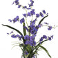 Nearly Natural 19IN Artificial Dancing Lady Orchid Flower Arrangement in Glass Vase with River Rock and Liquid Illusions compatible with Water, Faux Flower Arrangement for Dining Table Center Piece or Home Décor