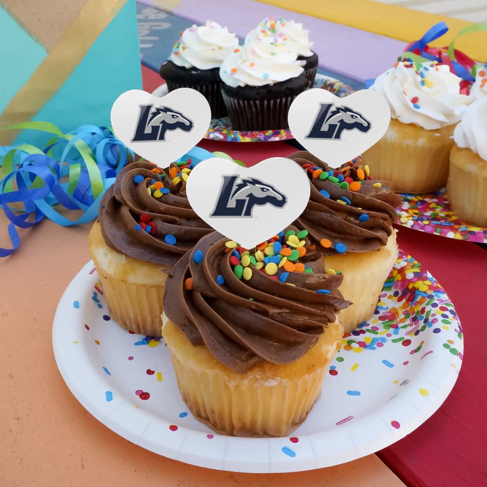 GRAPHICS & MORE Cupcake Picks Set of 6, Heart Decoration, Acrylic, Longwood University, One Size, Model CUPCAKE.HEART.CLCLWC.Z007625