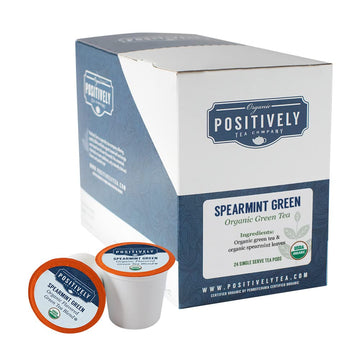 Organic Positively Tea Company, Spearmint Green Tea, K-Cup Compatible, 24 Pods