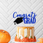 Palasasa Congrats Grad Cake Topper, 2024 Graduate Party Decorations (Blue 6.6Inch)