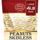 Spicy World Skinless Peanuts, Blanched Raw Peanuts (Uncooked, Unsalted) 4 Pound (64Oz) ~ All Natural Usa Grown