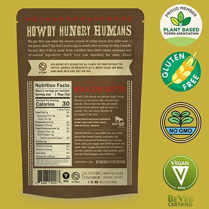 It'S Jerky Y'All Plant Based Jerky And Bacony Bits Variety Pack | Beyond Tender Jerky And Crunchy Bacon Vegan Snacks | Non-Gmo,