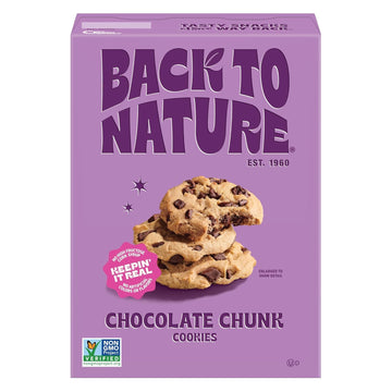 Back to Nature - Chocolate Chunk Cookies - Made With Seriously Tasty Real Ingredients like Wheat Flour - Non-GMO - 7.5 Ounce (Pa