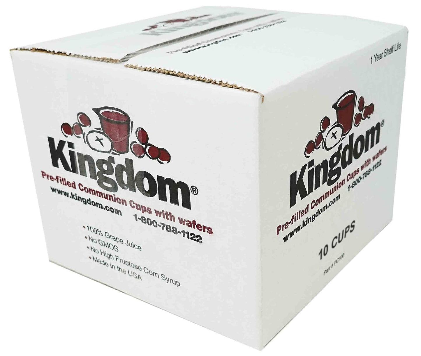 Kingdom Prefilled Communion Cup With Wafers(10Ct - Red Juice) Sealed In A Single-Serving Container With One-Year Shelf Life, Per