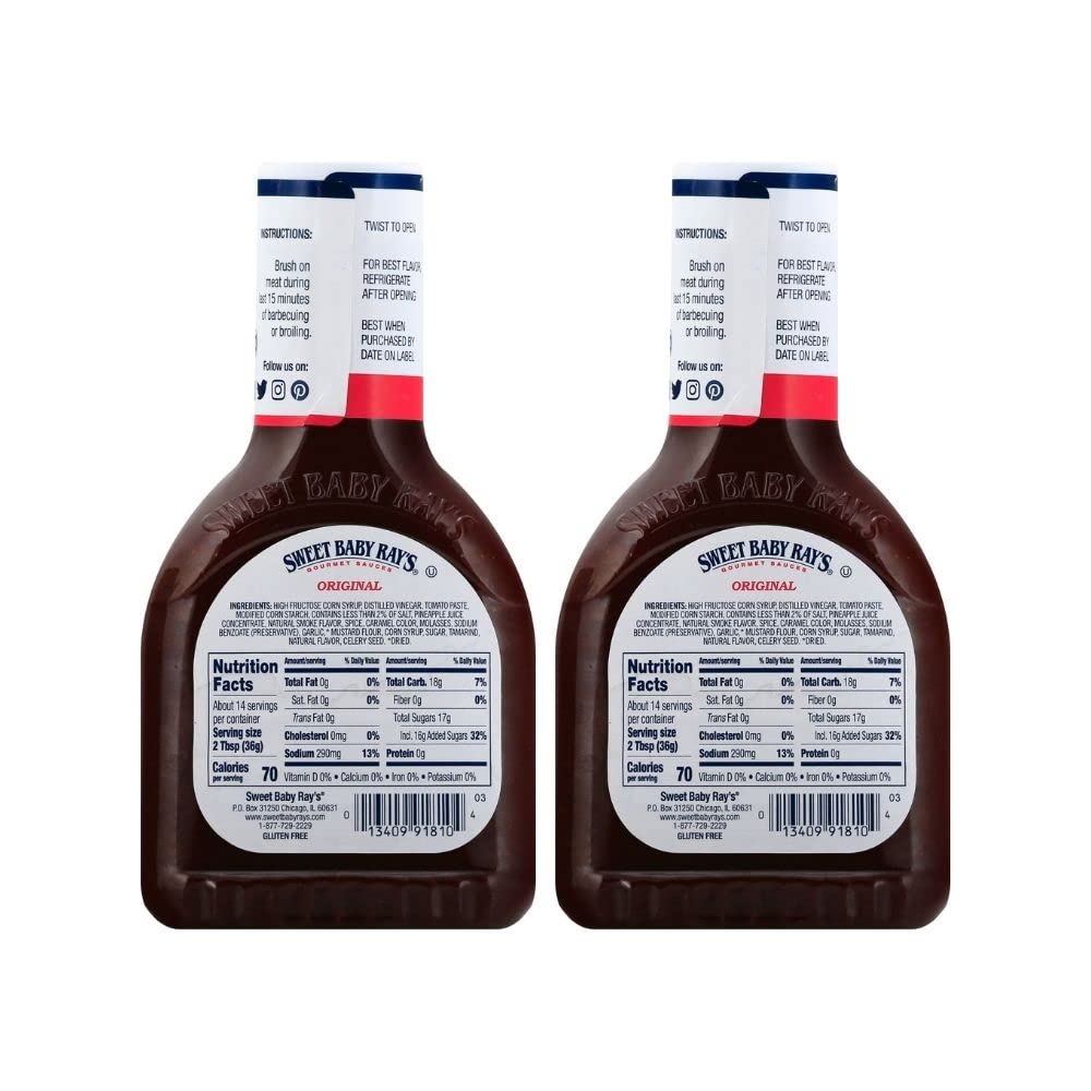 Sweet Baby Ray'S Gourmet Sauce Barbecue Flavor (18 Ounce (Pack Of 2))