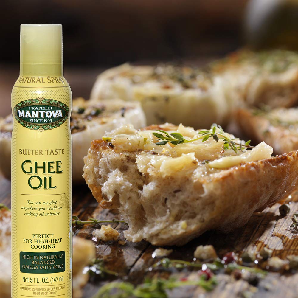 Mantova Ghee Oil, 100% Pure Cooking Oil Spray, Omega-3, perfect for healthy Keto snacks, baking, grilling, or cooking, our oil d