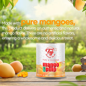Taj Kesar Mango Pulp Puree | Great For Lassi Shake | 30-Ounce (850G)