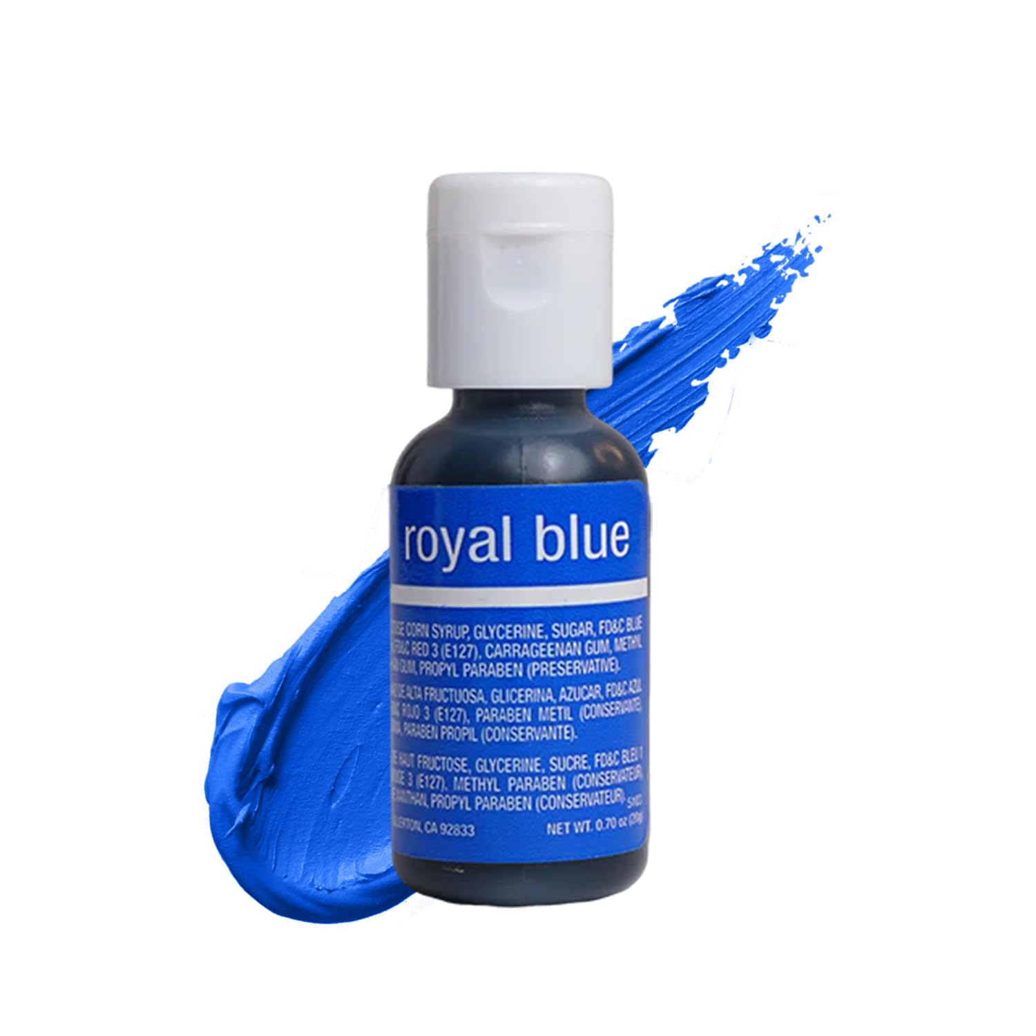 Chefmaster Royal Blue Liqua-Gel® Food Coloring | Vibrant Color | Professional-Grade Dye For Icing, Frosting, Fondant | Baking & Decorating | Fade-Resistant | Easy-To-Use | Made In Usa | 0.70 Oz