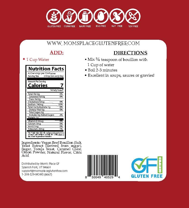 Mom'S Place Gluten-Free & Vegan Beef Bouillon - Soy, Dairy, Nut & Corn Free, 6.0 Oz