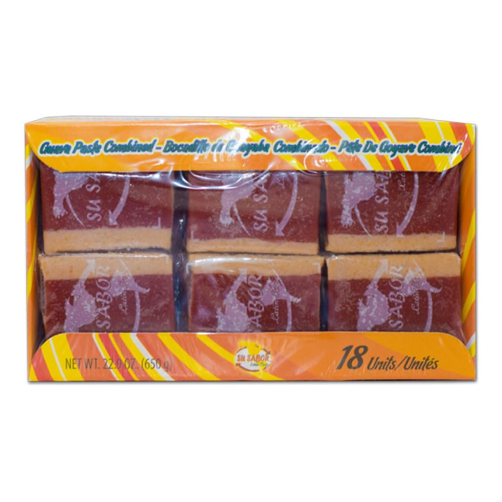 Su Sabor Guava Jelly Paste, A Delicious Paste Made From Guava Fruits In Colombia. Bocadillo De Guayaba 18 Units (Veleo Combinado