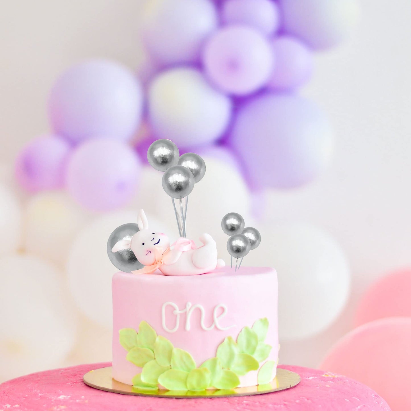 Gyufise 30Pcs Mini Balloon Cake Topper Foam Ball Cake Picks Cupcake Faux Pearl Balls Diy Cake Insert Topper Decoration For Anniv