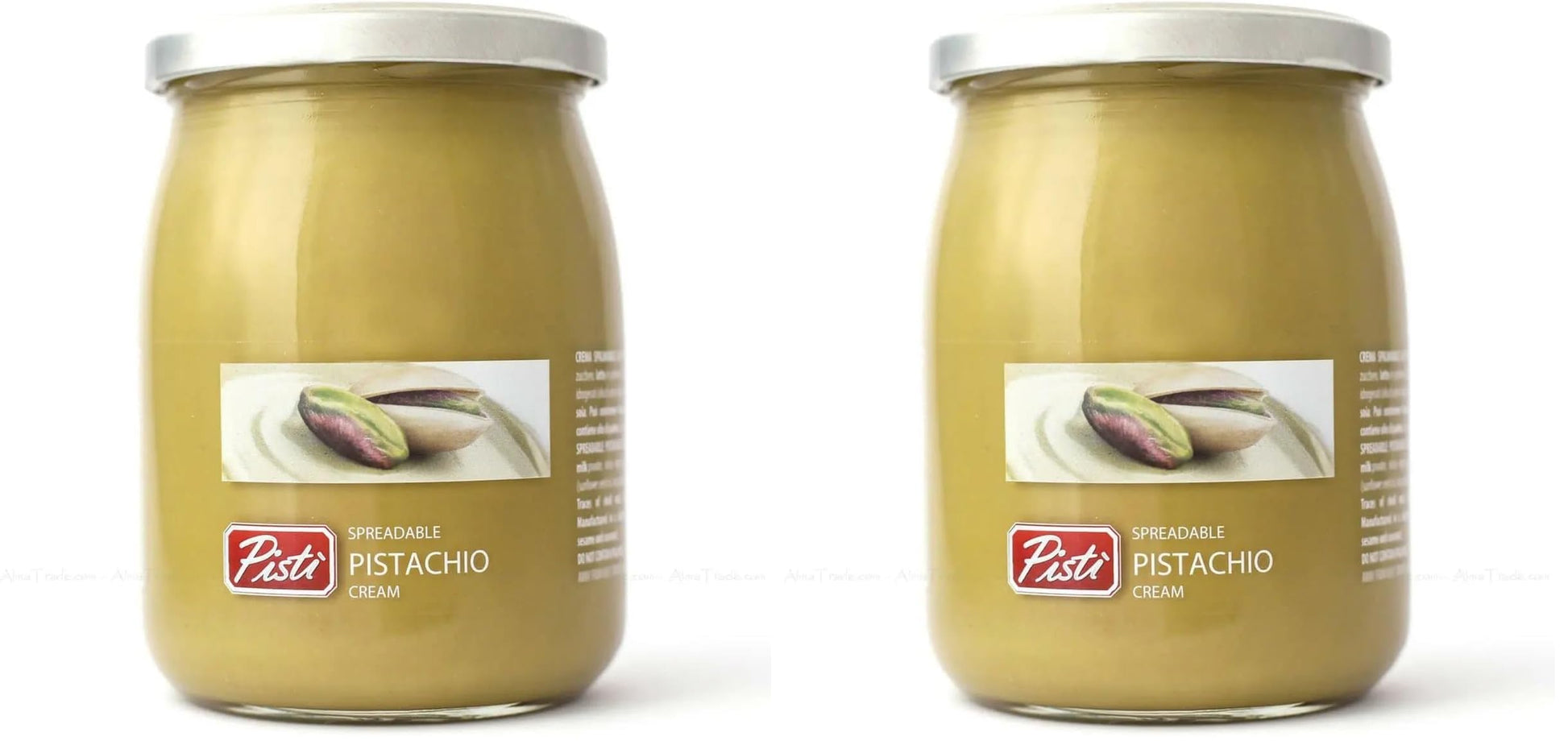 Pisti Cream of Pistachio from Sicily 21.2 Ounce (600g) | Artisanal Italian Nut Spread | Enjoy with Bread and Biscuits (Pack of 2