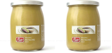 Pisti Cream of Pistachio from Sicily 21.2 Ounce (600g) | Artisanal Italian Nut Spread | Enjoy with Bread and Biscuits (Pack of 2