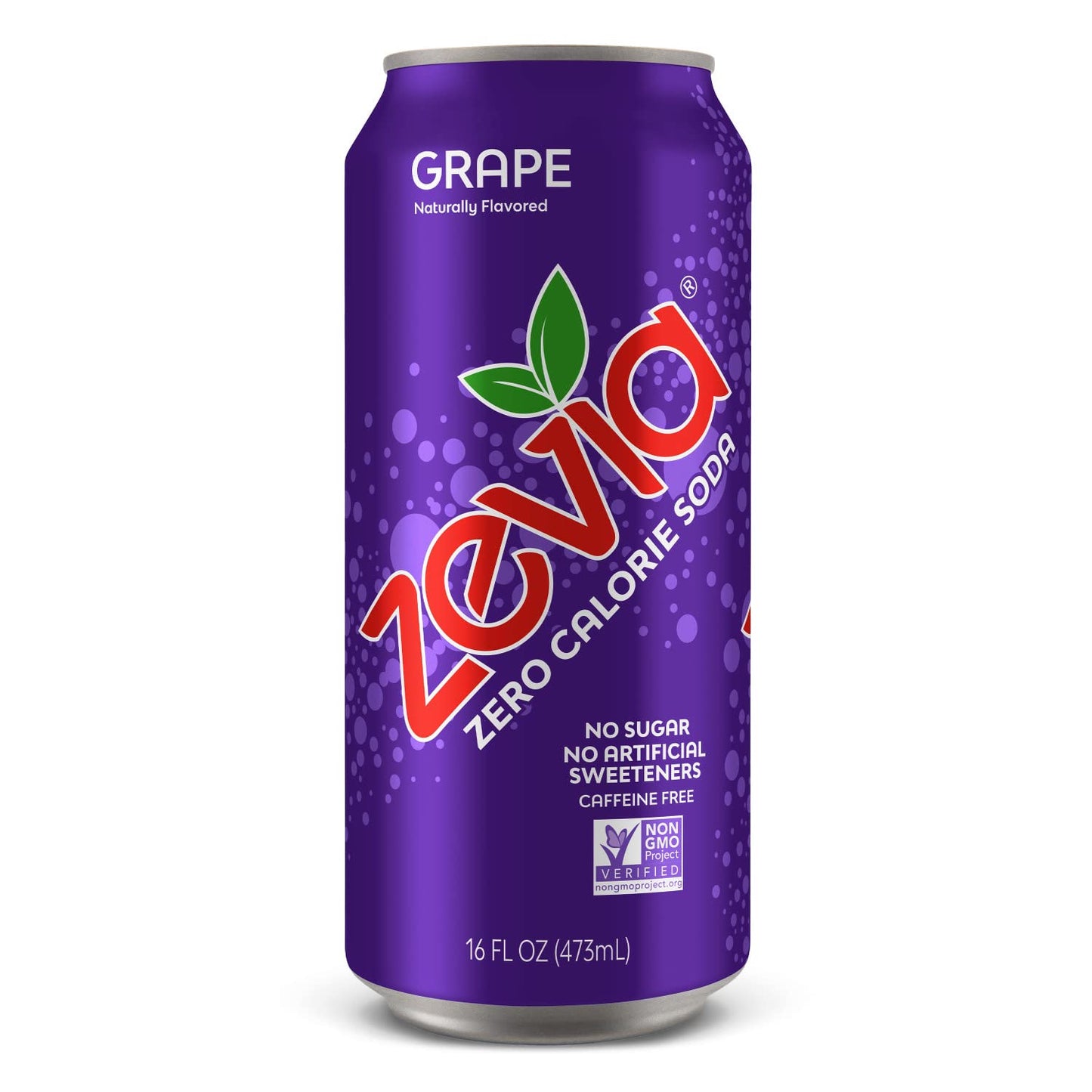 Zevia Zero Sugar Soda, Grape, 16 oz Cans (12-Pack) - Naturally Sweetened, Non-GMO Project Verified, Gluten-Free, Vegan