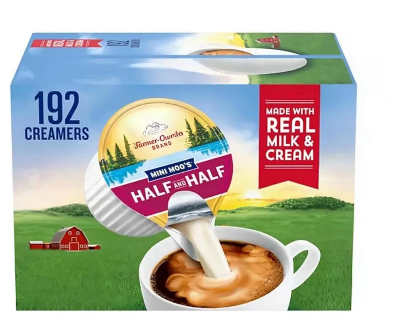 Generic Coffee Creamer Mini Moo’s Half & Half Singles, 192 Count, 8 x 10 x 7 Inches