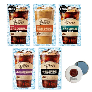 Korean Covenienve Store Coffee Drink Pouch Sampler Set - 5 Pack 10 Pack (Iced Sweet Americano, Hazelnut, Vanilla, Black, Caramel