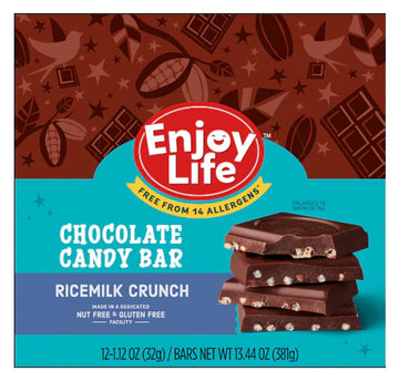 Enjoy Life Dairy Free Chocolate Candy Bars, Soy Free, Nut Free, Gluten Free, Non Gmo, Ricemilk Crunch,1 Box Of 12 Bars