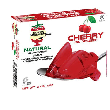 Natural Jello Dessert Mix - Vegan Jello by Garden Desserts [Cherry] Gluten Free, Dairy Free, Non GMO, Kosher Gelatin Free Jello,