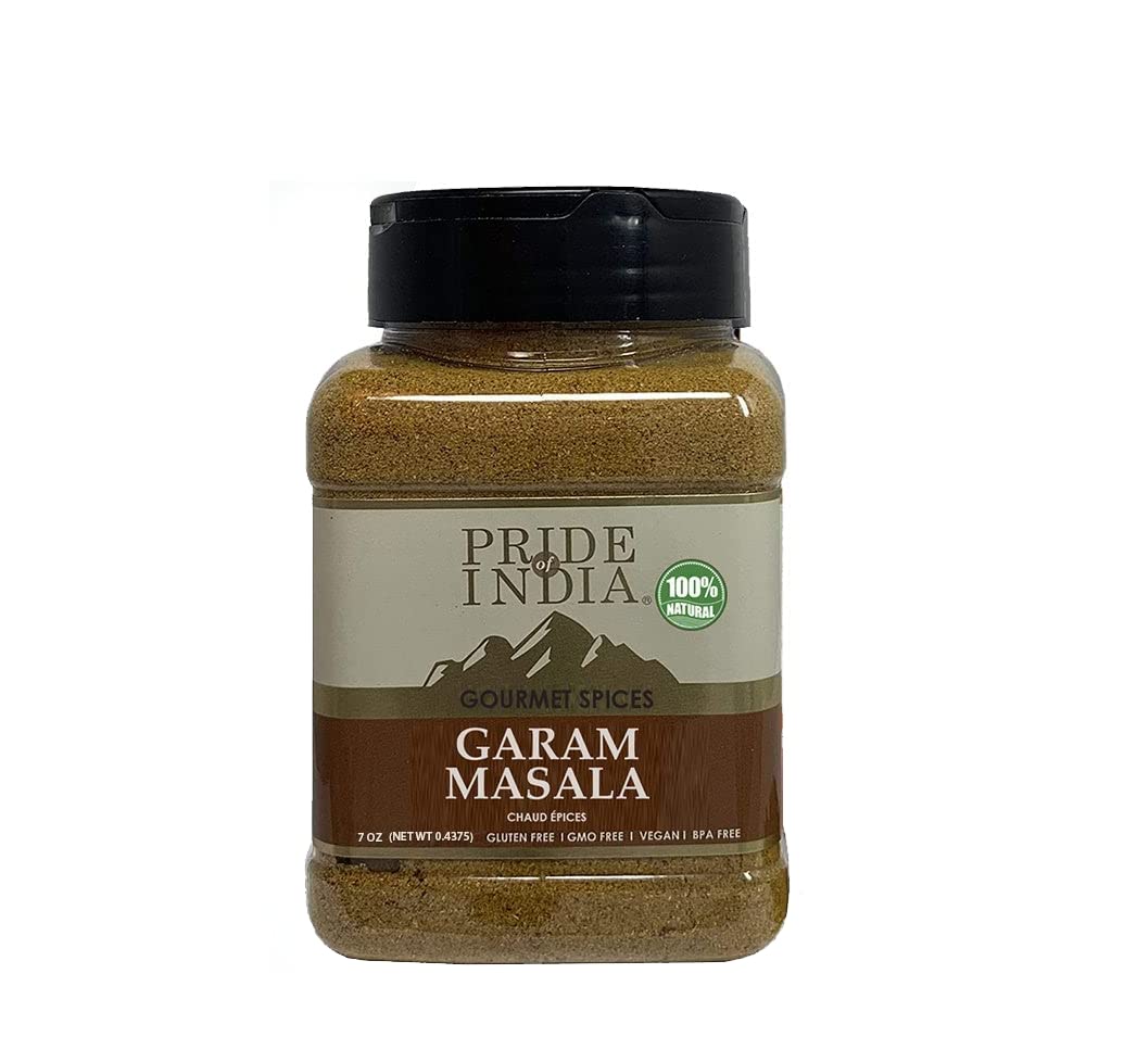 Pride Of India Garam Masala Ground Spice Blend 6 oz Medium Sifter Bottle Ideal for Curries & Pilafs