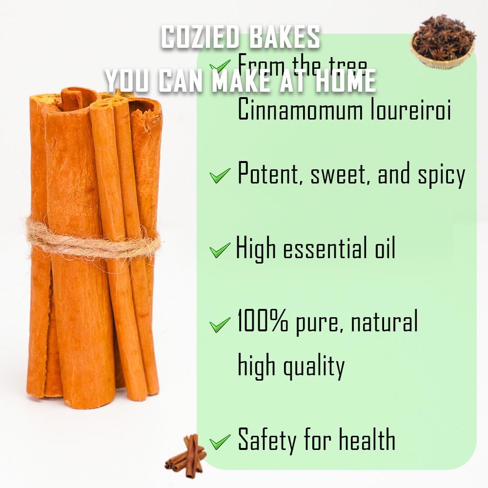 Cinnamon Stick 5.3 Oz (150G), Saigon Cinnamon Sticks Bulk, 100% Raw Organic Cinnamon Sticks, Pure Cinnamon Spice From Vietnam, C