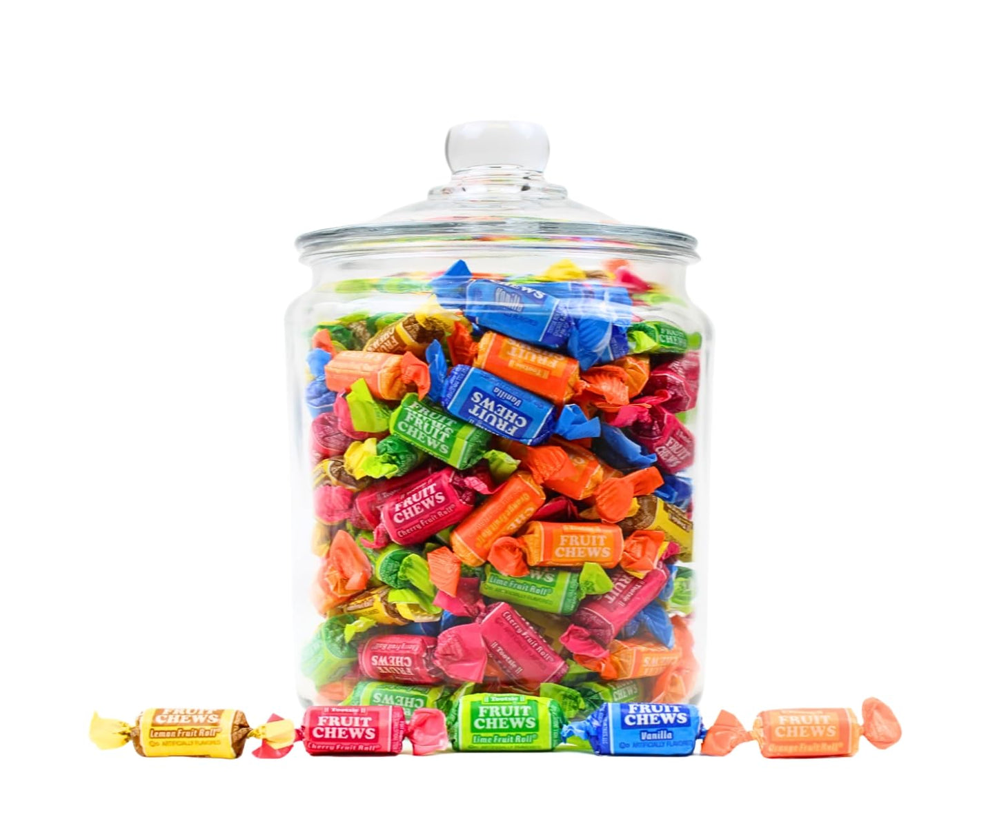 QUEEN CITY CANDY CAVE Mini Fruit Flavored Tootsee Roll Chews, Individually Wrapped, 2 Pound Bulk Pack