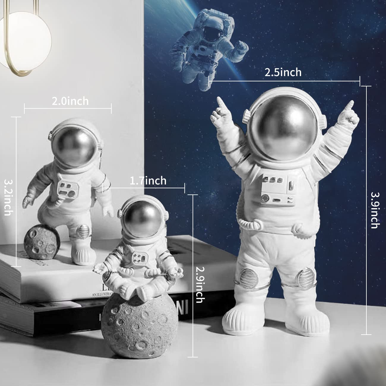 22 Pcs Space Cake Topper,Outer Space Cupcake Toppers Astronaut Figurine Birthday Space Themed Party Decorations Supplies Planet
