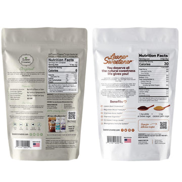 Leaner Creamer Non-Dairy Sugar Free Coffee Creamer Powder, 9.87 oz, Perfect for Coffee & Smoothies, Pack of 2 (Original + Coconut Sugar)