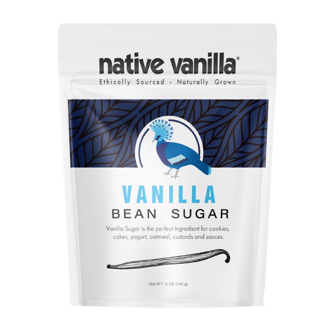 Native Vanilla Organic Vanilla Bean Sugar – 12 Oz – Premium Vanilla Bean Pods for Baking and Dessert Making