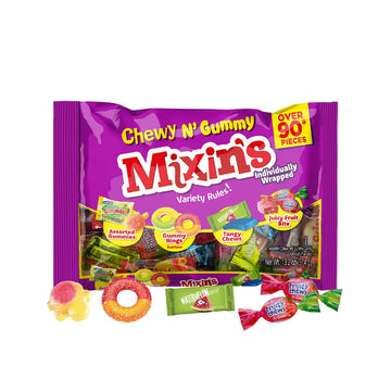 Colombina Mixins Chewy N' Gummy Candy Variety Pack, Individually Wrapped Gummies And Chews, Ideal For Party Favors, 13.2Oz (Pack