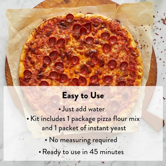 Delallo, Italian Pizza Dough Mix Kit, Includes Yeast, 17.6 Ounce Bag, 2 Pack, Hand-Tossed Pizza Crust Mix For Garlic Knots, Calzones, & Breadsticks