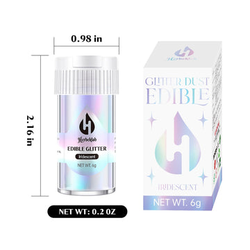 Iridescent Edible Glitter - 6G Rainbow Drink Glitter For Cocktails Luster Dust Edible Neon Food Grade Metallic Shimmer Powder Ca
