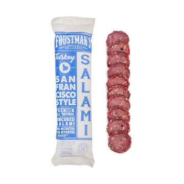 Foustman'S Salami Turkey San Francisco Style Artisanal, Nitrate-Free, Naturally Cured, Gluten-Free, Dairy-Free, No Pork, Turkey