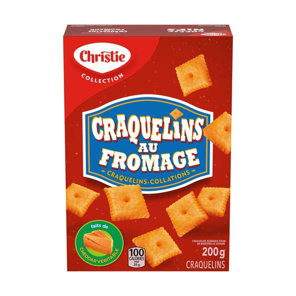 Christie Cheese Nips Cheddar Baked Snack Crackers, 200G/7.05Oz, 6-Box (Imported From Canada)