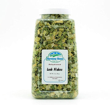 Harmony House Foods Dehydrated Leek Flakes - Air Dried Vegetables For Soup And Cooked Dishes, Great For Camping, Survival, And B