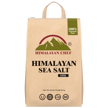 Himalayan Chef Gourmet Sea Salt, Fine Grain 320 Ounce, Classic Sea Salt Bag, All-Natural & Pure, Unrefined, Gluten Free, Sea Sal