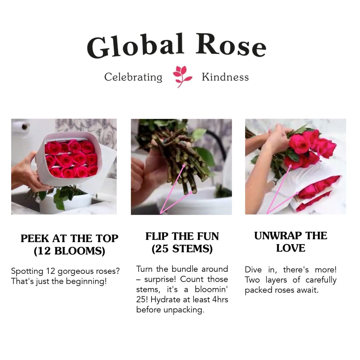 GlobalRose Real Fresh Cut Red Roses - 50 Fresh Flowers - Fresh Flowers Bouquet for Wedding
