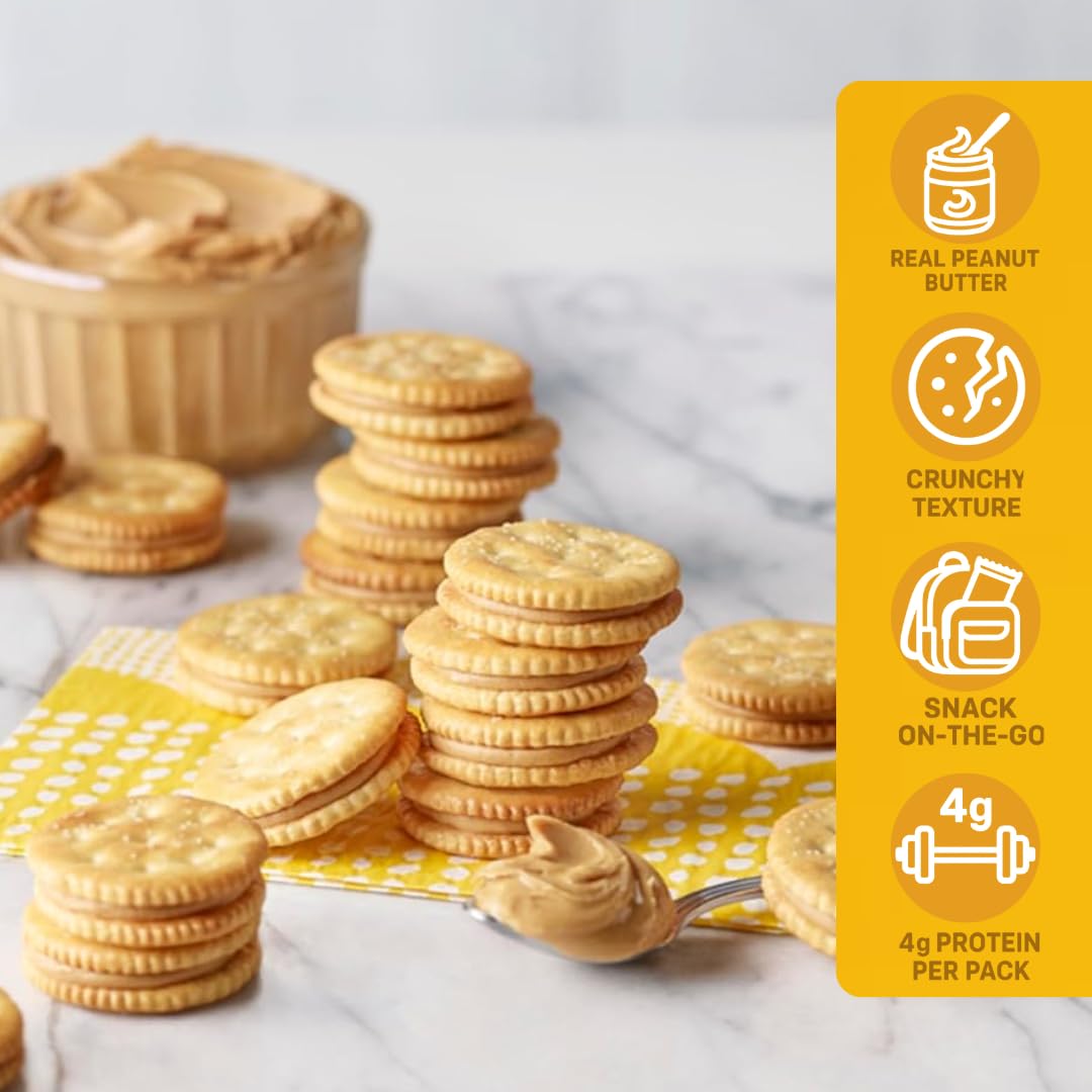 Lance Toasty Peanut Butter Sandwich Crackers, 40 Individual Snack Packs - Classic On-the-Go Snack for Lunches, Office & Travel