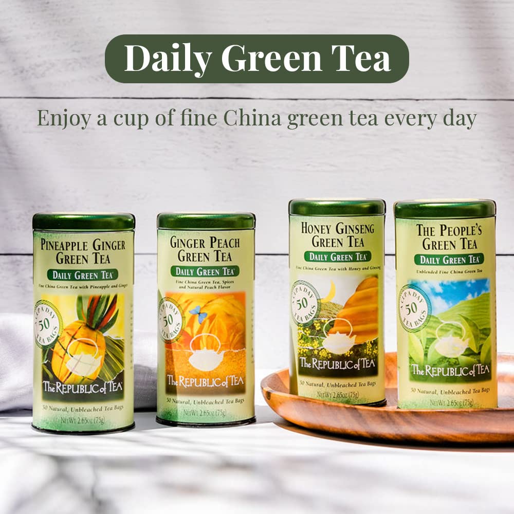 The Republic Of Tea - Pineapple Ginger Daily Green Tea, 50 Tea Bags