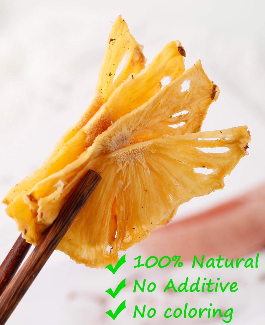 Premium Dried Pineapple 5 Oz/142g,Dehydrated Pineapple Slices,100% Natural,No Sugar Added & No Additives.